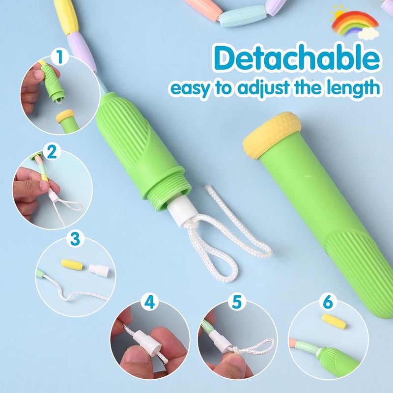 Ace one Beaded Jump Rope 1 Pack/2 Pack, Segmented Skipping Rope for Kids Adults, Adjustable Tangle-Free Toddler Jumping Rope for Fitness Exercise Training - Image 4